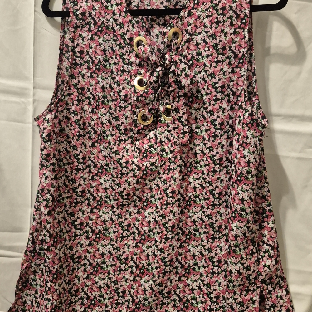 Michael Kors Lace-Up Sleeveless Top